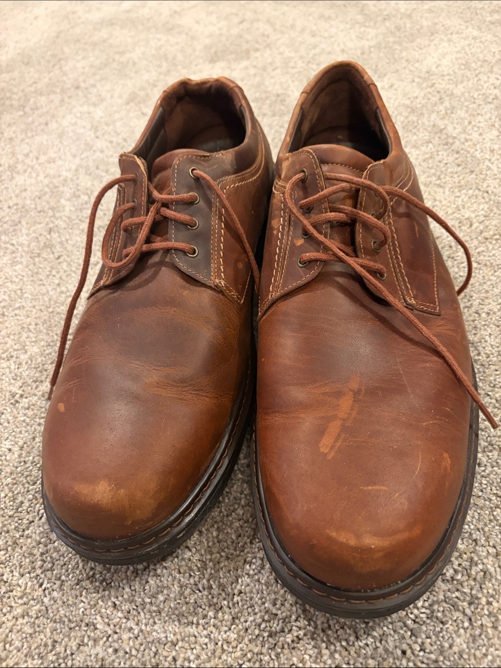 SAS Men's Chestnut Brown Leather Lace-Up Derby Shoes